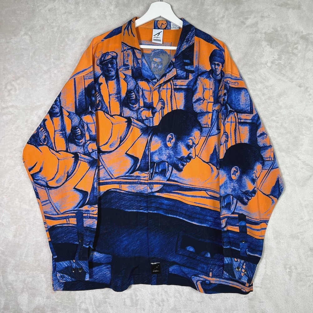 Vintage Karl Kani Button Up XXL Shirt Long Sleeve 90s Hip Hop Street Wear Rare